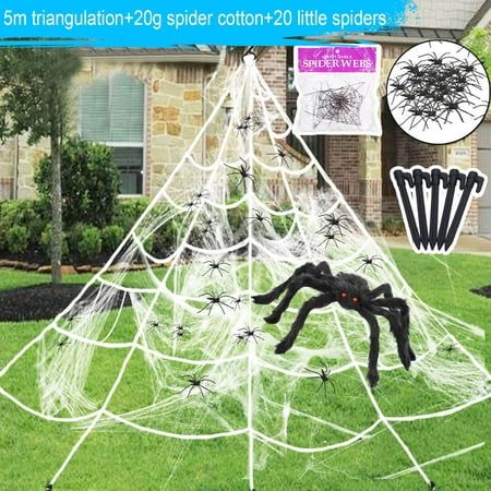 TIMIFIS Halloween Decorations Halloween Decorations Outdoor 16 FT Giant Spider Crawl Web With 3FT... | Walmart (CA)