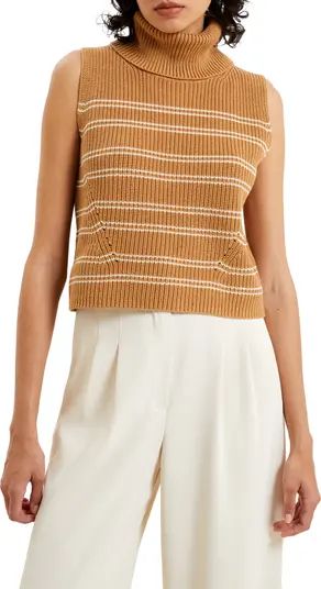 French Connection Mozart Stripe Sleeveless Cotton Turtleneck Sweater | Nordstrom | Nordstrom