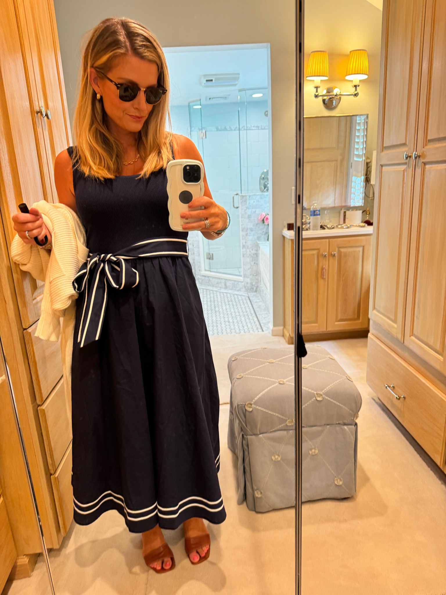 End of summer dress. Mix media fabric. Size down.

#LTKSeasonal #LTKBacktoSchool #LTKOver40