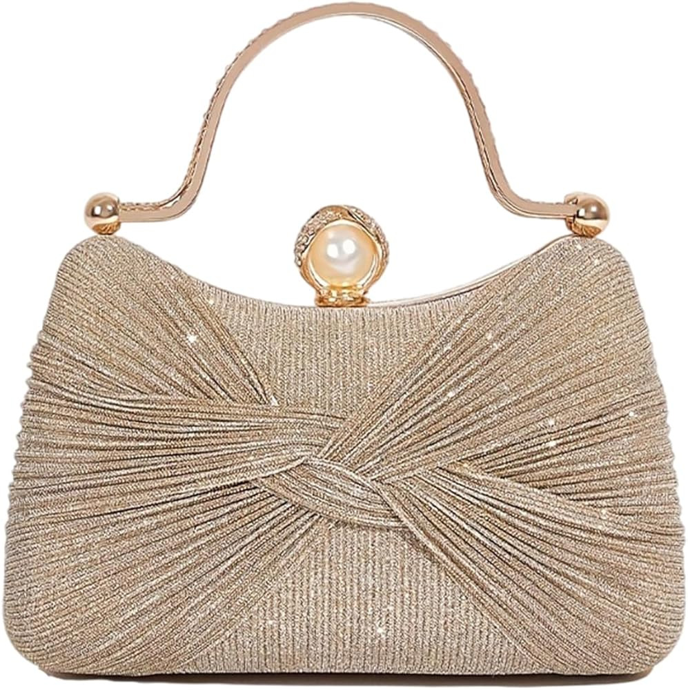 Clutch Purses for Women Handbags Shiny Sequin Wedding Shiny Silver Clutch Purses with Chain,Weddi... | Amazon (US)