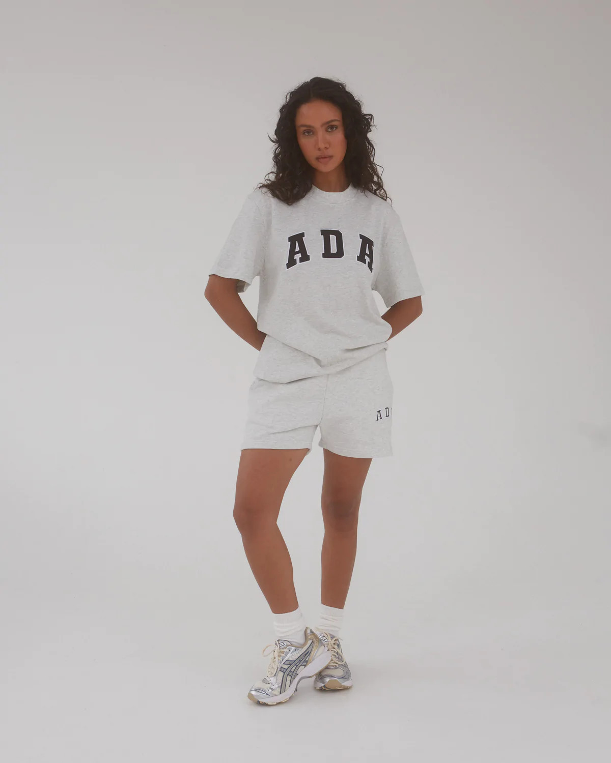 ADA Short Sleeve Oversized T-shirt - Grey Melange | Adanola UK