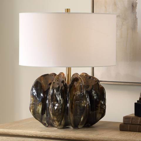 Uttermost Umbrian 23" Earthy Brown Ceramic Table Lamp | Lamps Plus