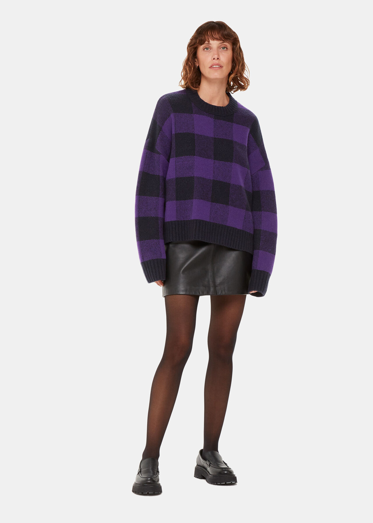 Purple Check Sweater | Whistles