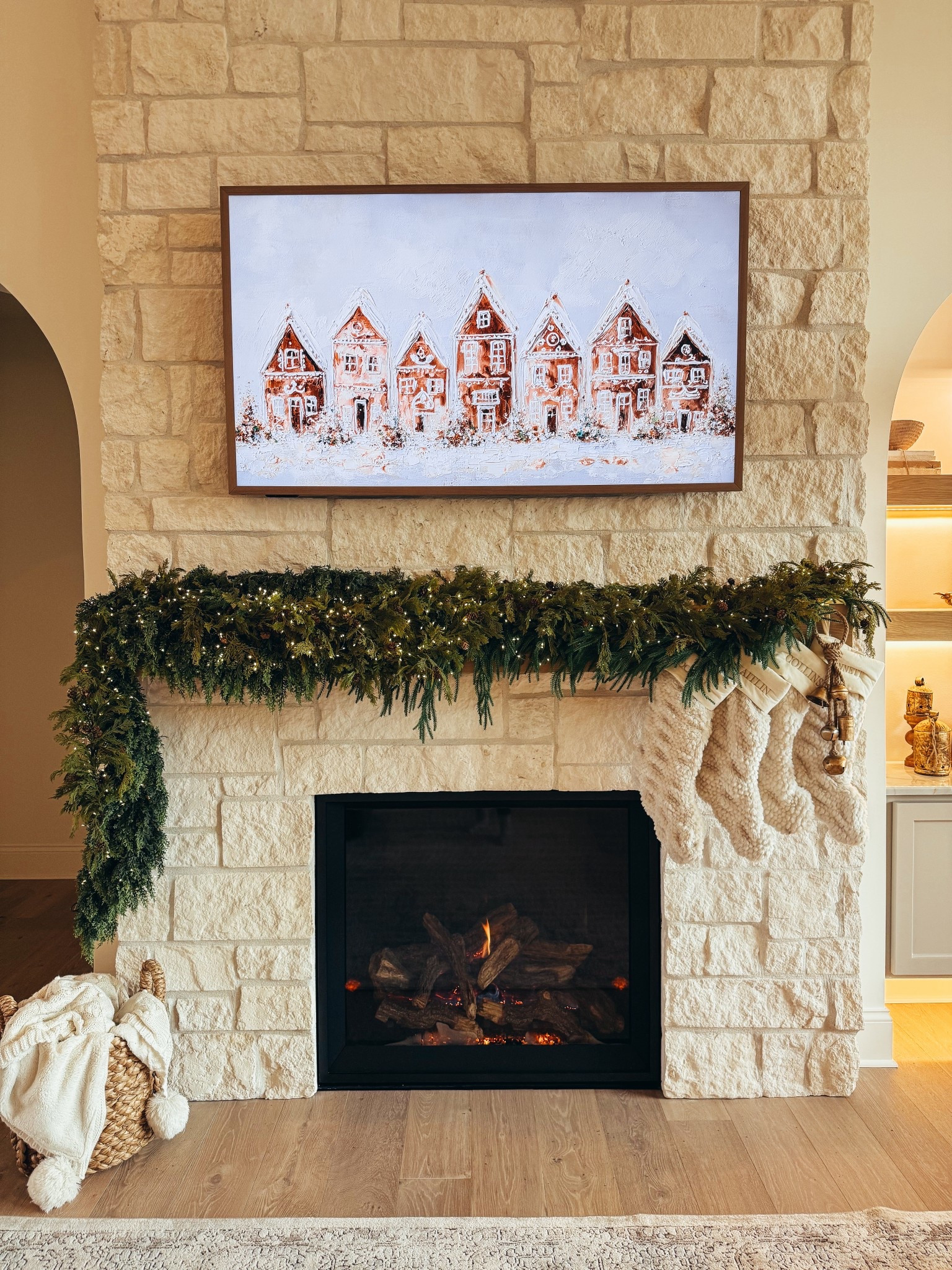 this years mantel decor: simple yet stunning 😍 linking everything you need below! 

•6 command hooks 
•2 of the 6 ft cedar garland 
•2 of the 6ft norfolk pine garland (comes as a pack of two!)
•3 of the cedar garland with pine cones 
•4 twinkle lights 

#LTKHome #LTKSeasonal #LTKHoliday