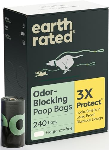 Earth Rated 3X Protect Dog Poop Bag Rolls, Odor Blocking Leak Proof Extra Thick, Unscented, 240 C... | Amazon (US)