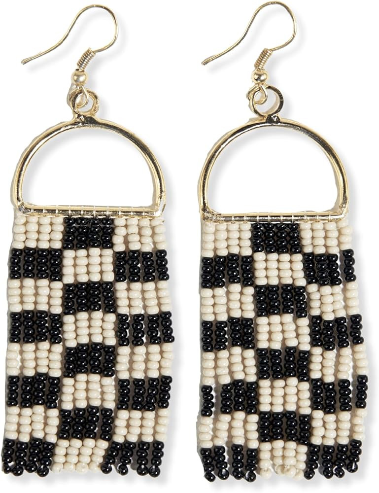 INK+ALLOY Beaded Earrings for Women, Allison Boho Seed Bead Fringe Summer Statement Dangle Earrin... | Amazon (US)