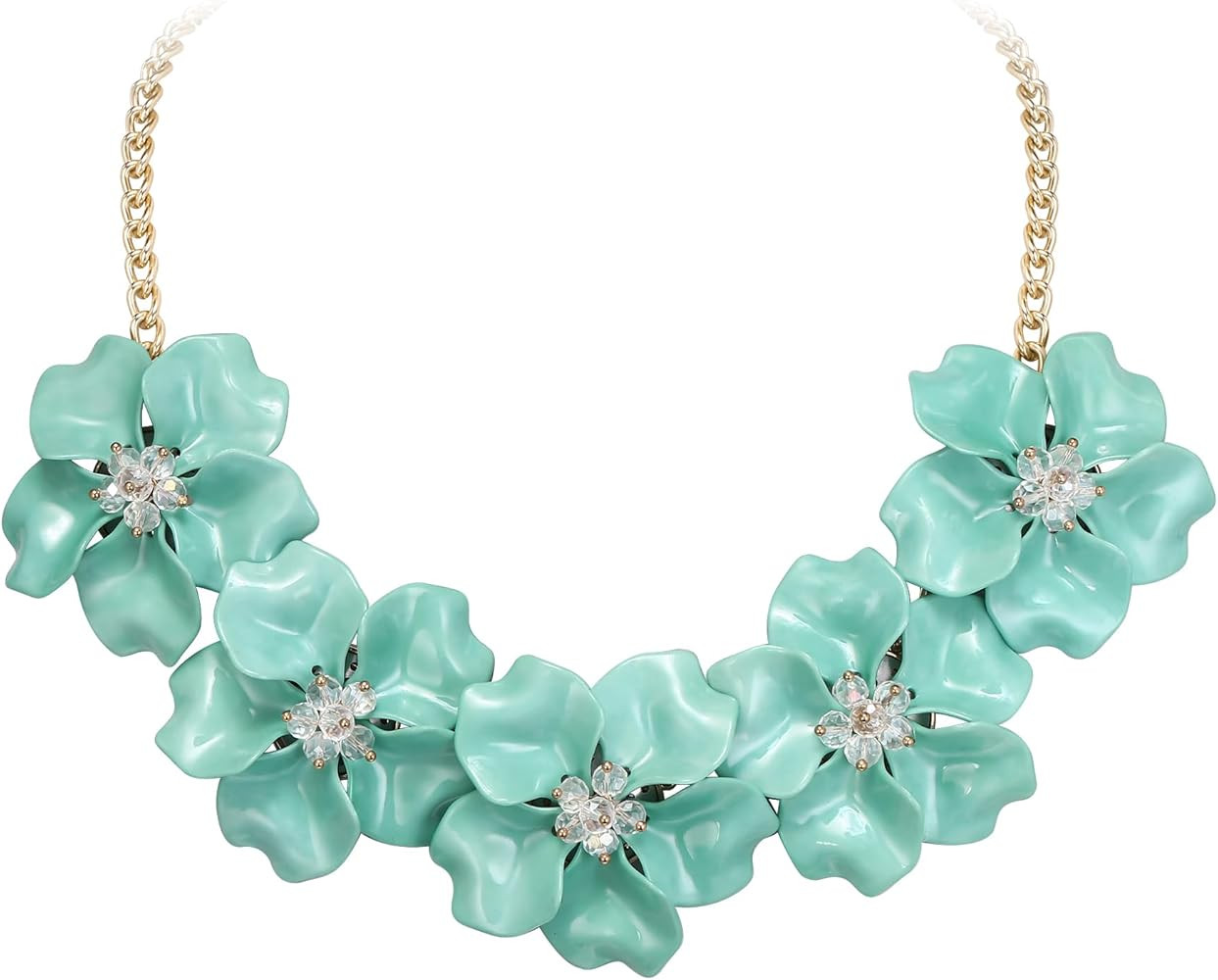 Flyonce Floral Collar Necklace for Women, Vintage Boho Style Crystal Large Flower Statement Bib N... | Amazon (US)