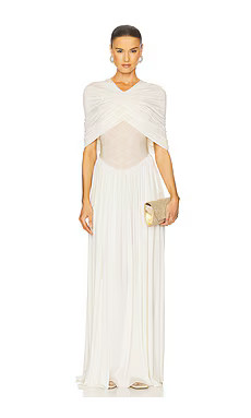 Helsa Philomena Jersey Dress in Vanilla from Revolve.com | Revolve Clothing (Global)