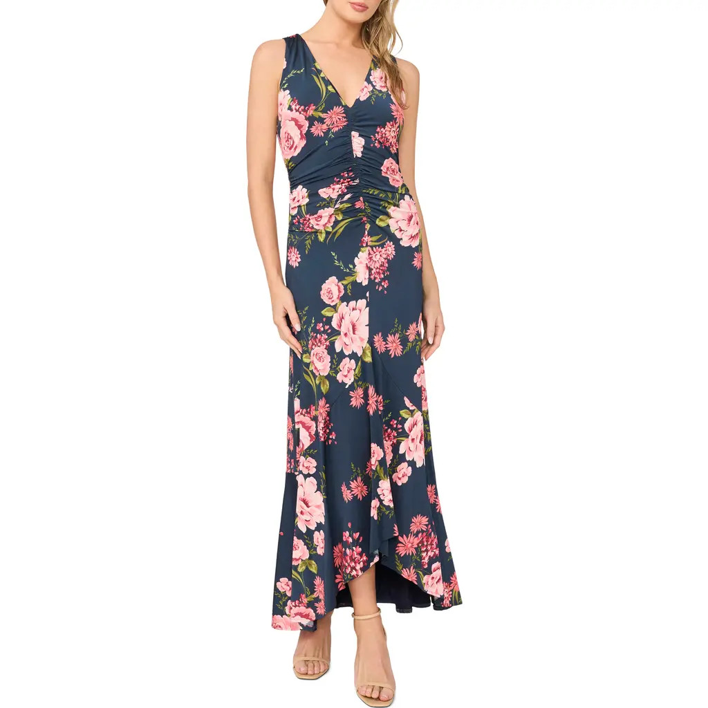 Ted Baker Elizabeth Floral Ruched Dress in Indigo Night at Nordstrom Rack, Size Medium | Nordstrom Rack