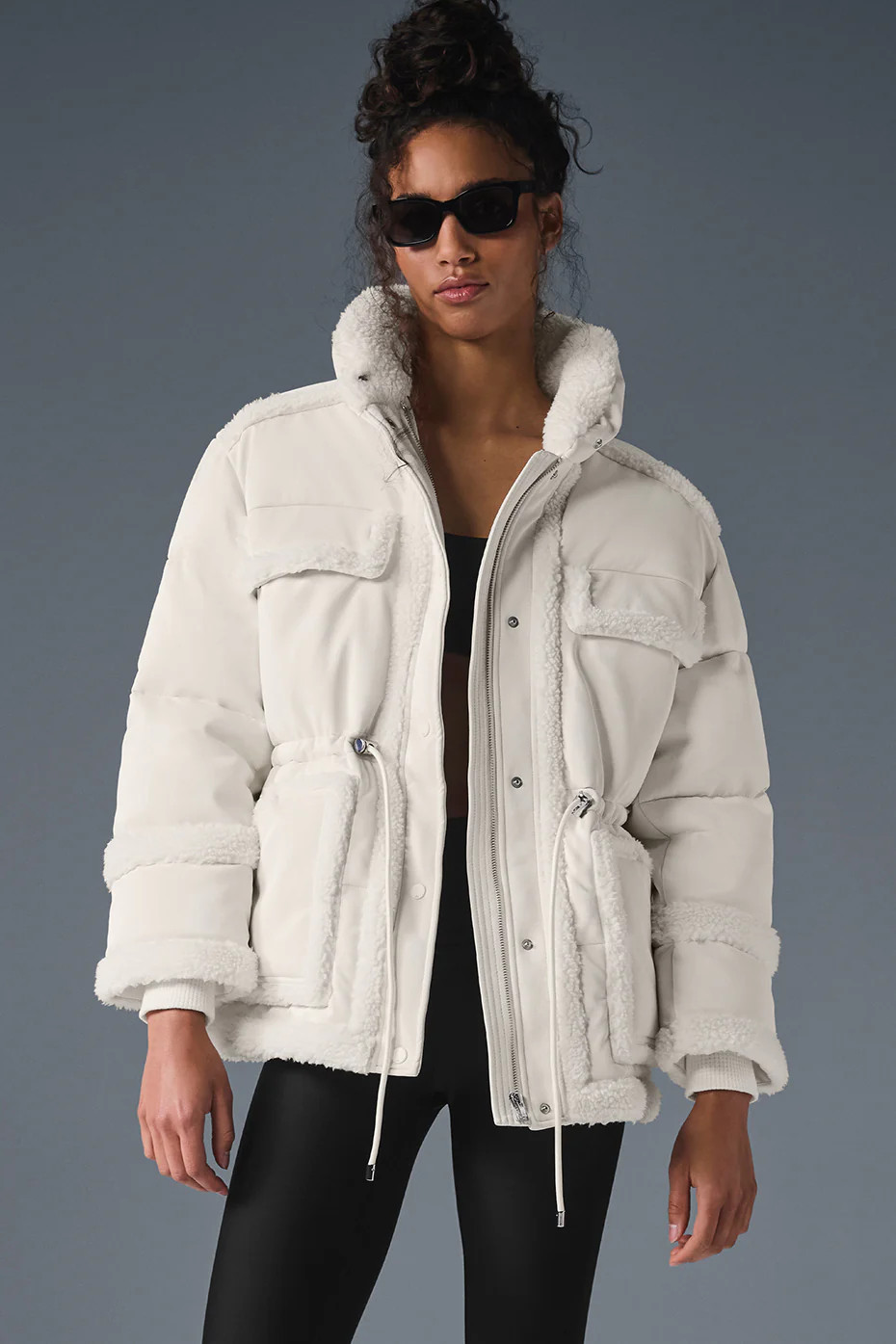 Alo YogaÂ® | Ice Breaker Puffer Jacket in Ivory White, Size: Large | Alo Yoga (US)