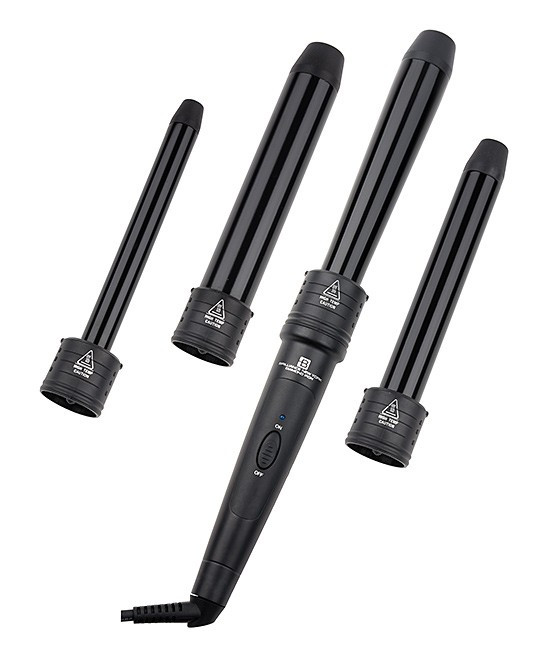 Brilliance New York Women's Curling Irons Black - Black Quad-Barrel Curling Wand with Diamond Techno | Zulily