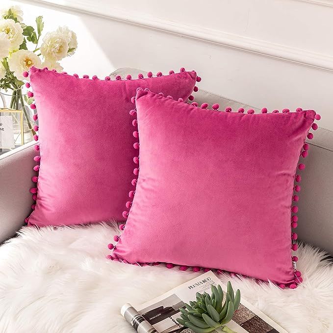 Ashler Decorative Velvet Throw Pillow Covers with Soft Particles Outdoor Pillowcases for Couch, S... | Amazon (US)