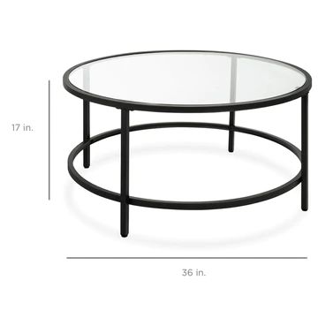 Round Tempered Glass Coffee Table w/ Steel Frame - 36in | Best Choice Products 