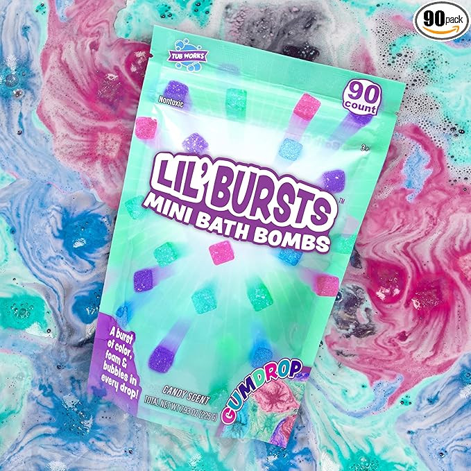 Tub Works® Lil' Bursts™ Mini Bath Bombs for Kids, 90 Count, Gumdrop | Nontoxic | Tiny Kids Bat... | Amazon (US)