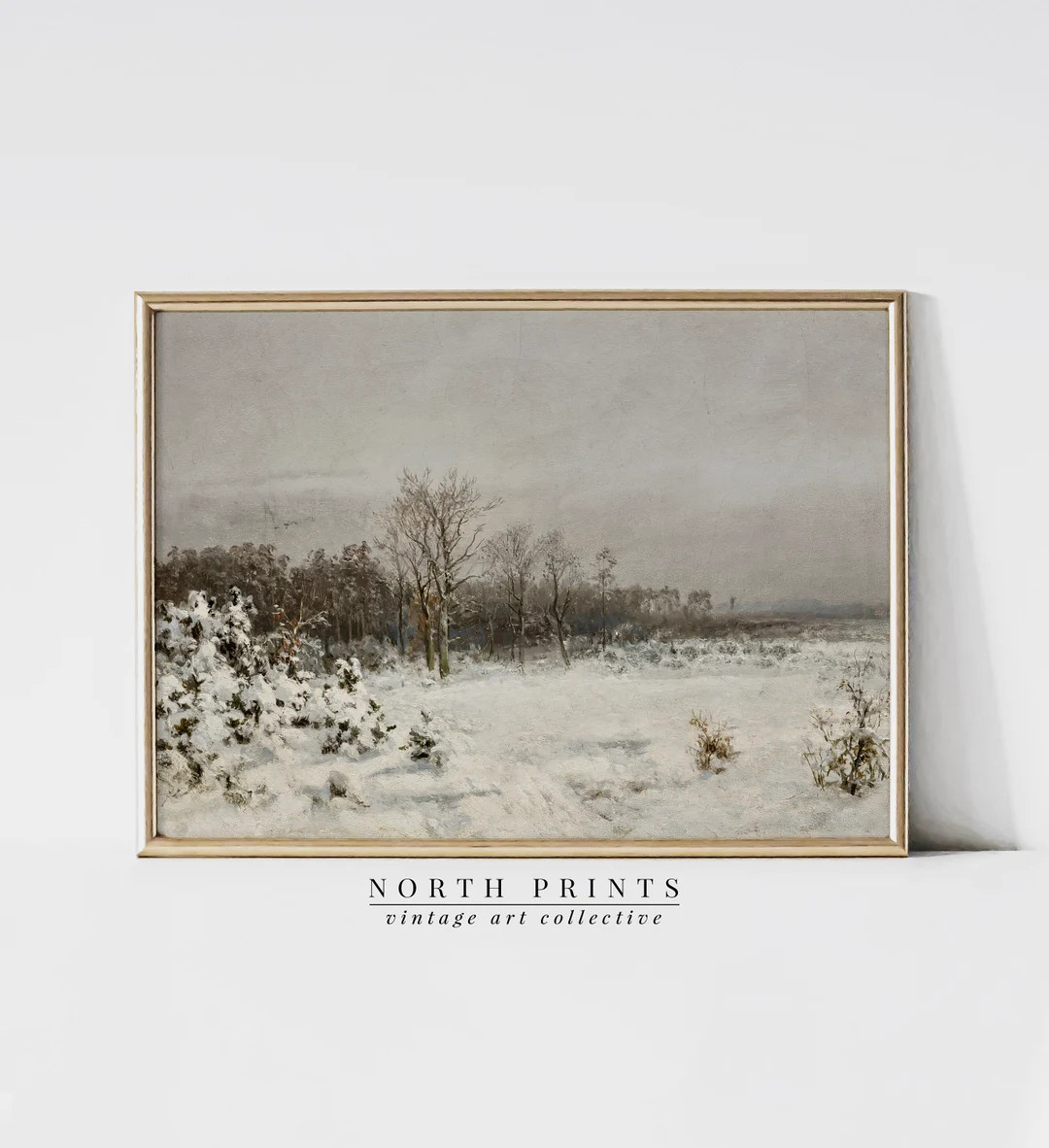 PRINTABLE Vintage Winter Landscape Painting  Moody Country - Etsy | Etsy (US)
