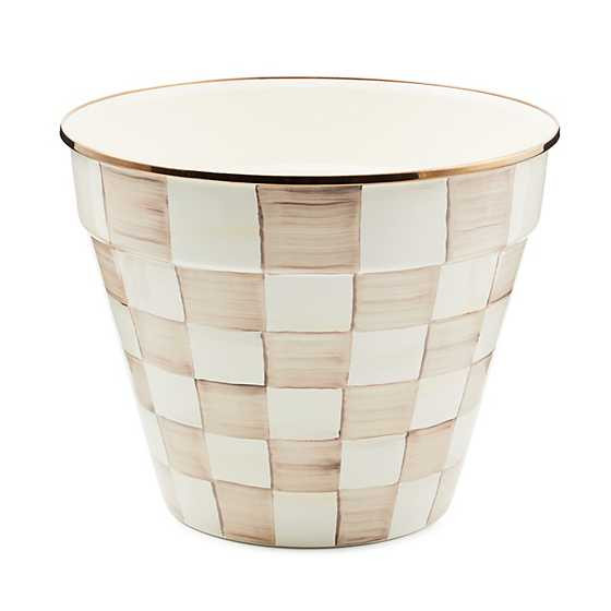 Mocha Check Extra Large Garden Pot | MacKenzie-Childs