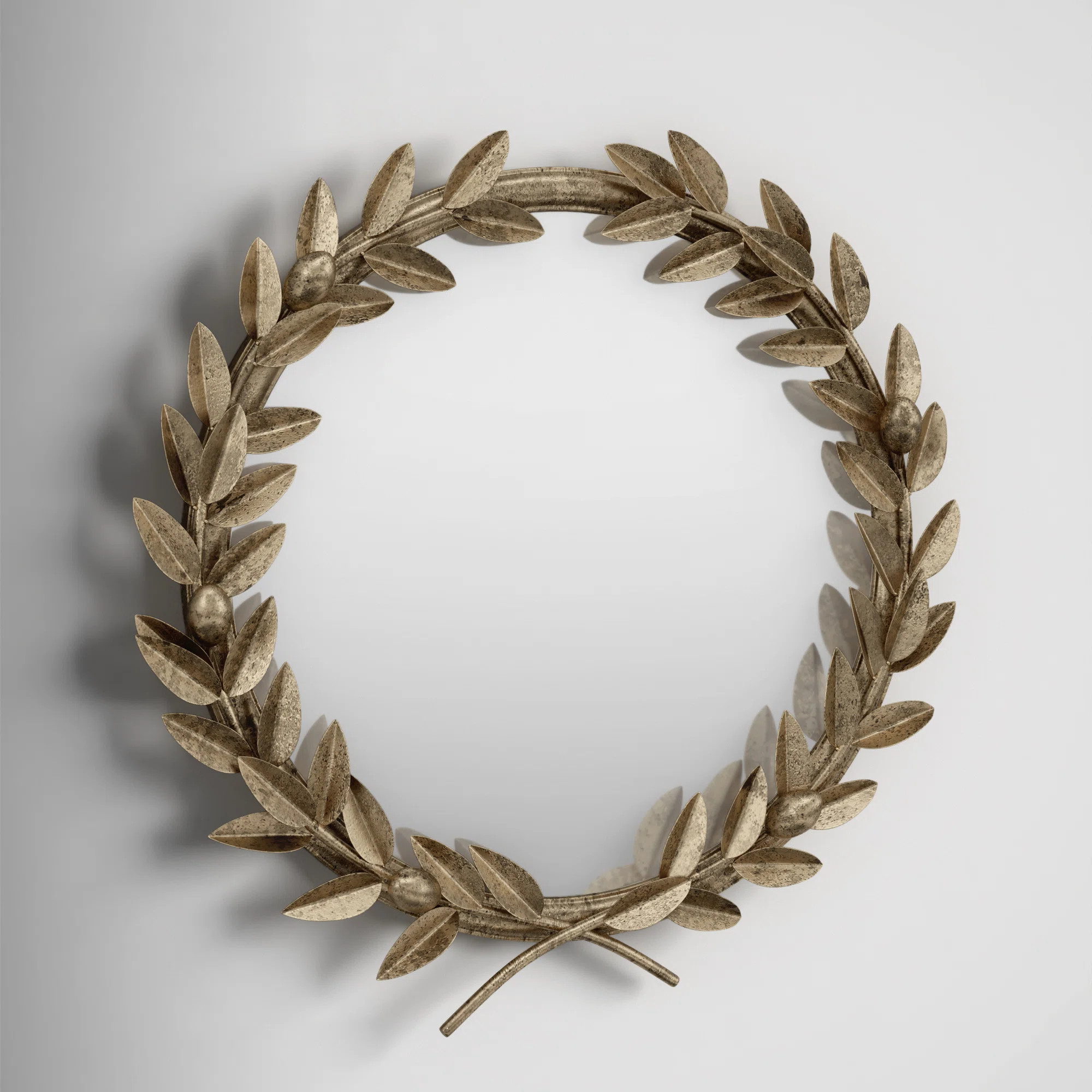Idhant Round Metal Laurel Wreath Round Wall Mirror | Wayfair North America