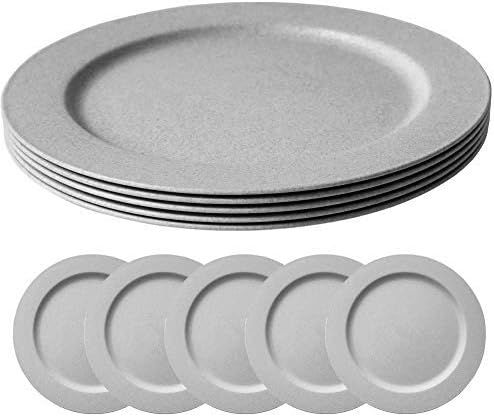 OWXINI 5pcs/10inch Dishwasher & Microwave Safe Wheat Straw Dinner Plates - Lightweight & Unbreakable | Amazon (US)