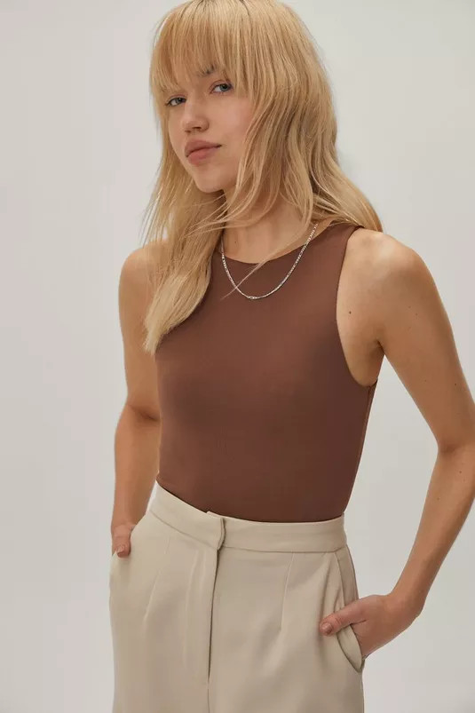 Racer Neck Bodysuit | Nasty Gal (US)