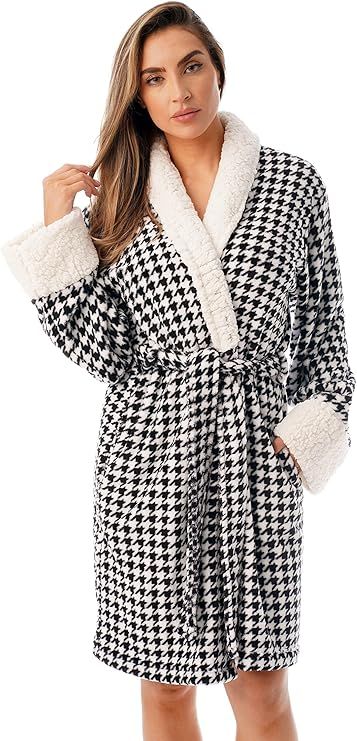 Just Love Sherpa Trim Plush Robe for Women | Amazon (US)