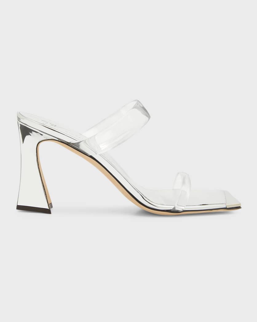 Vanilla Transparent Two-Band Slide Sandals | Neiman Marcus