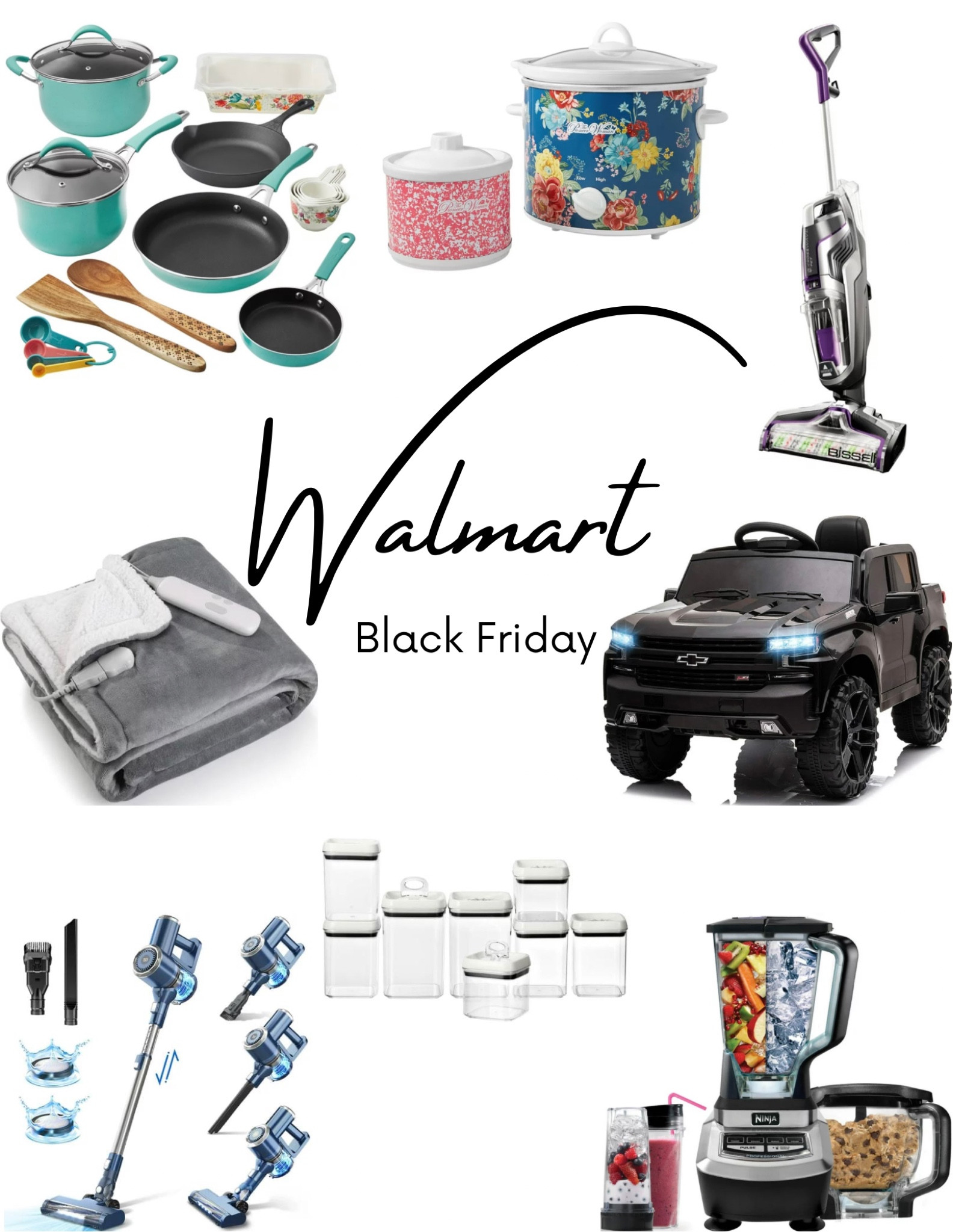 I’ve found more Black Friday deals on Walmart that I had to share with y’all! Pioneer woman cooking pots and pans, crock pots, vacuum cleaners, battery powered kids truck, organizing canisters, blender/food processor, and heated blanket! 

#LTKHoliday #LTKsalealert #LTKCyberweek