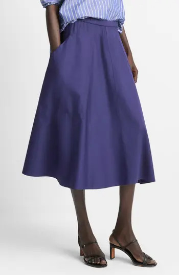 Vince Stretch Cotton Midi Skirt in Deep Iris at Nordstrom Rack, Size Xx-Small | Nordstrom Rack