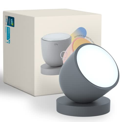 Olly Light Therapy Lamp - UV-Free LED Sunlight Lamp with 140g Compact Size, Rechargeable, 2step Brightness Mode, 25minutes Automatic Timer - Daily Sunlight to Sleep Well (Solid Gray) | Amazon (US)