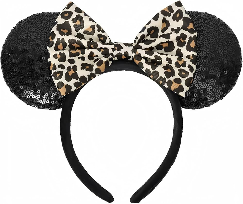 ETLUK Mouse Ears Headband, Mouse Ears Sequin Bow Headbands for Women Girls, Cosplay Accessories P... | Amazon (US)