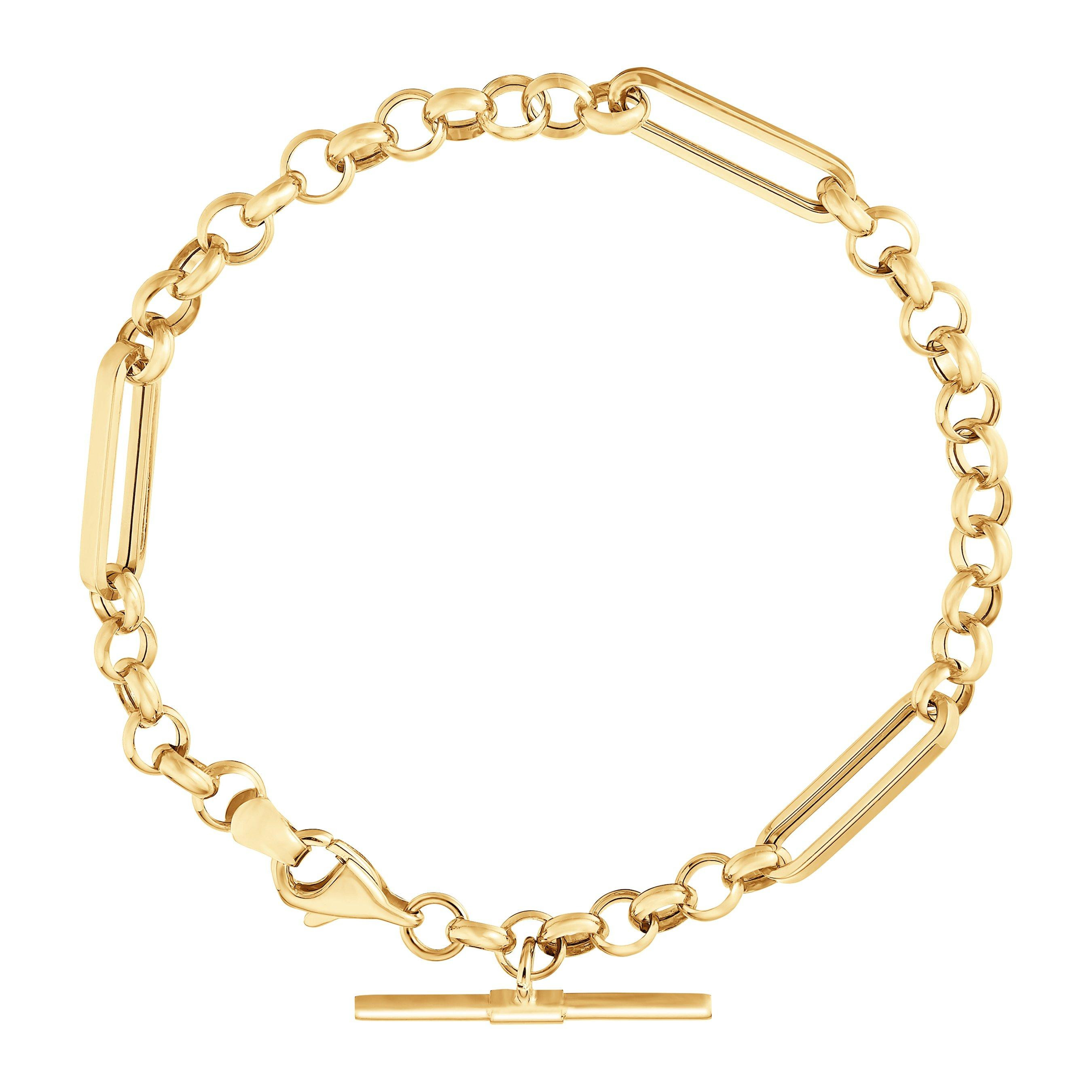 Beaverbrooks Sterling Silver 9ct Yellow Gold Bonded Link Bracelet | 0155863 | Beaverbrooks | Beaverbrooks