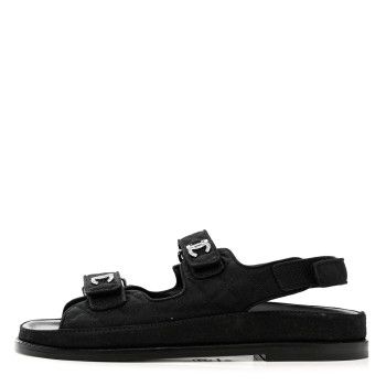 Mixed Fibers Velcro Dad Sandals 39 Black | FASHIONPHILE (US)