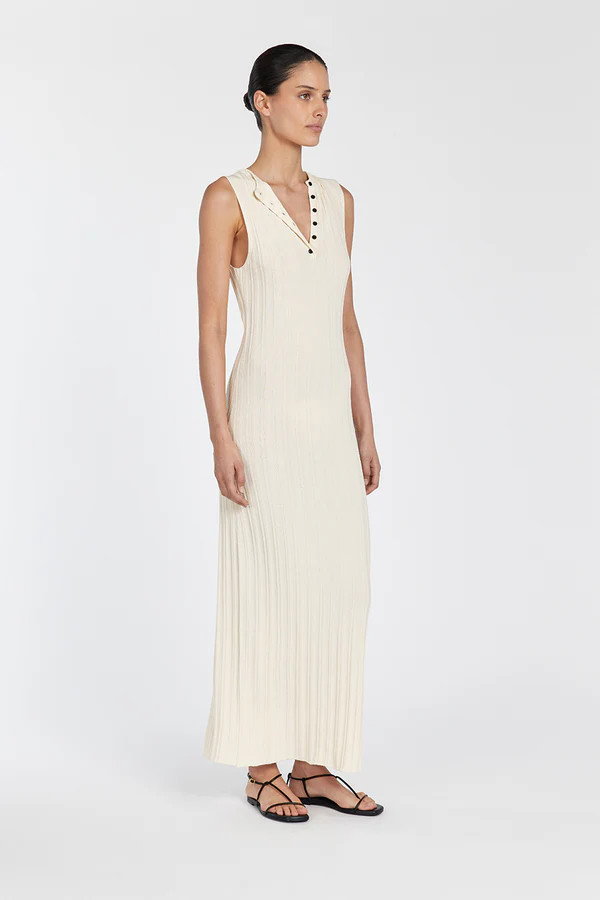 SYLVIA CREAM SLEEVELESS MAXI DRESS | DISSH