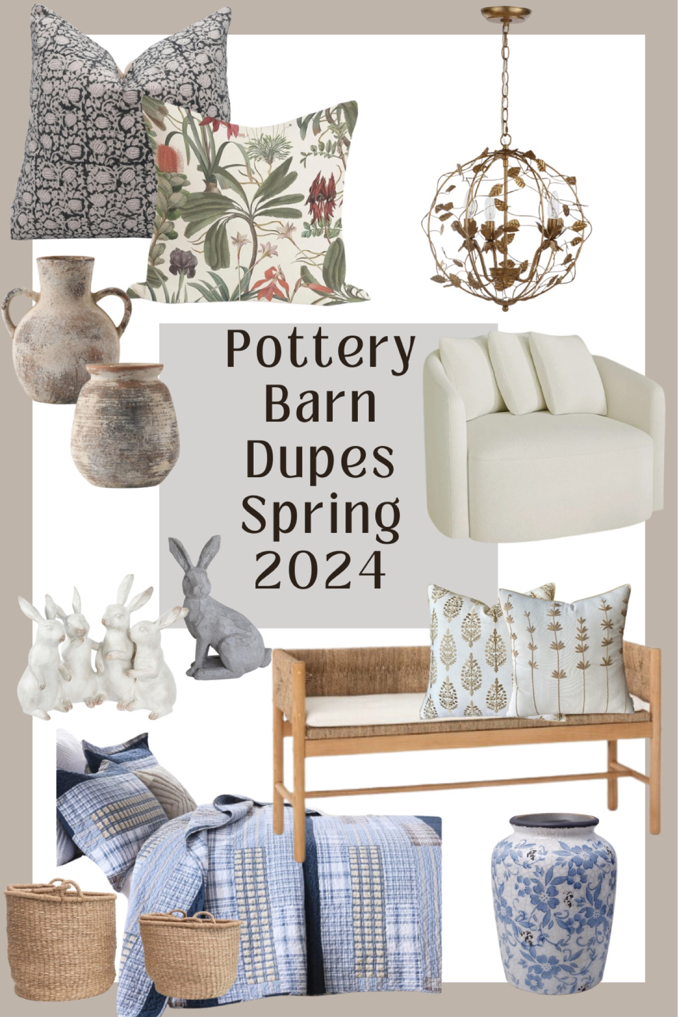 Pottery Barn dupes to get the look for less. If you love Pottery Barn style check out these great dupes! #affordablehomedecor #cottagestyle #smallspacedecorating

#LTKSeasonal #LTKhome