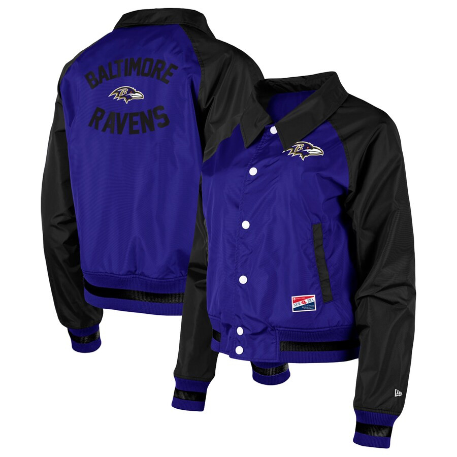 Women's Baltimore Ravens New Era Purple Coaches Raglan Full-Snap Jacket | NFL Shop