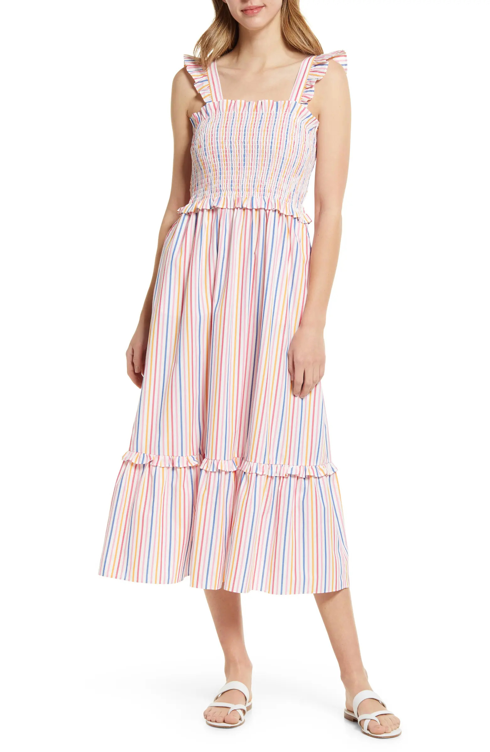 Draper James Kimberly Stripe Smocked Midi Dress | Nordstrom | Nordstrom