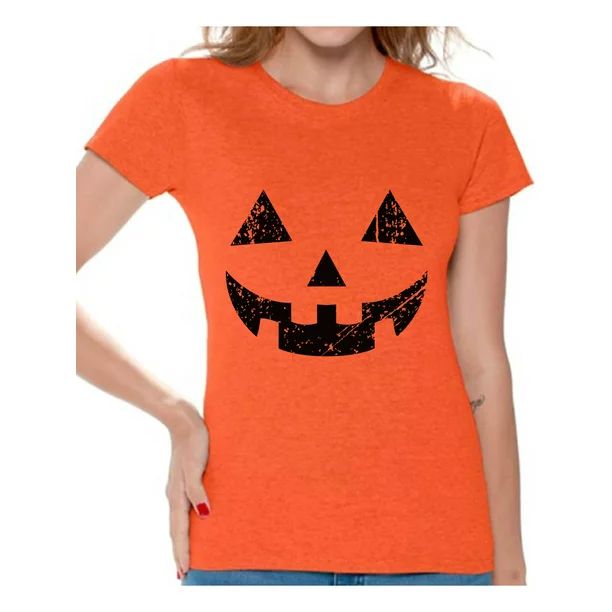 Awkward Styles Halloween Pumpkin Tshirt Jack-O'-Lantern Shirt Halloween Shirt for Women Dia de lo... | Walmart (US)