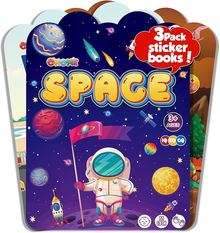 Reusable Sticker Books for Toddlers 2-4 Years - Travel Toys for Toddlers 1-3,Gifts for 2 Year Old... | Amazon (US)