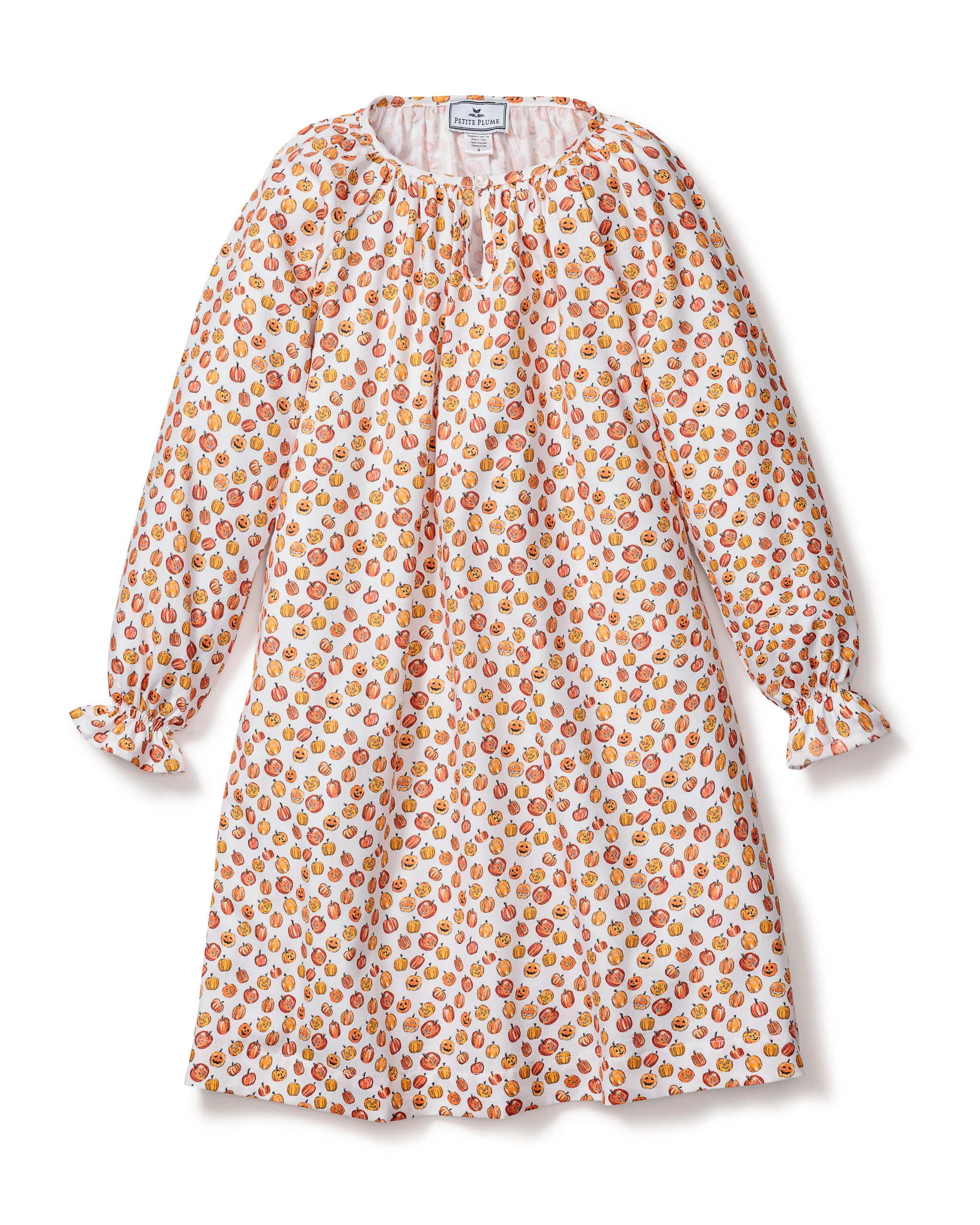 Girl's Delphine Nightgown in Pumpkin Patch | Petite Plume