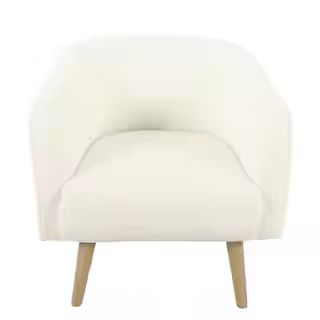 Homepop Cream Sherpa Material with Wood Legs Side Chair K8532-B306 - The Home Depot | The Home Depot