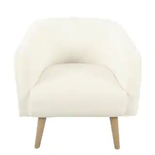 Homepop Cream Sherpa Material with Wood Legs Side Chair K8532-B306 - The Home Depot | The Home Depot
