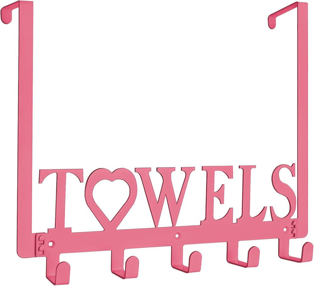 LLPJS Over The Door Towel Hooks, Metal Towel Racks, Heart Letter Towel Holder for Bathroom Door H... | Amazon (CA)