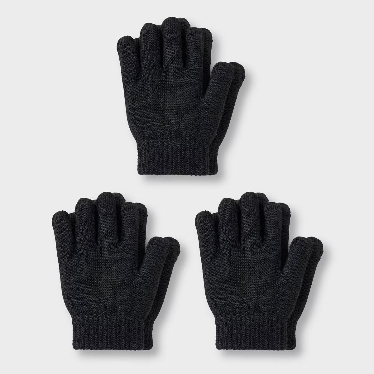 Toddler 3pk Glove Set - Cat & Jack™ Black 2T-5T | Target