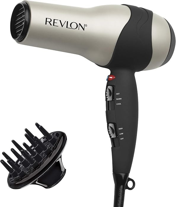 REVLON Turbo Hair Dryer with Advanced Ionic Technology, Ceramic Coating | Turbo Heat and Cold Sho... | Amazon (US)
