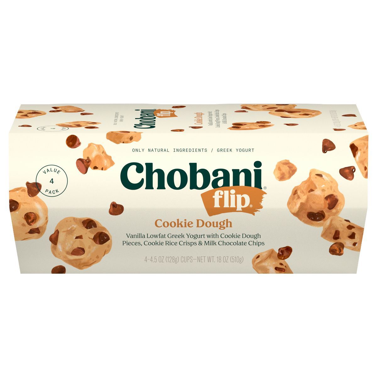 Chobani Greek Yogurt Flip Cookie Dough - 4pk/4.5oz Cups | Target