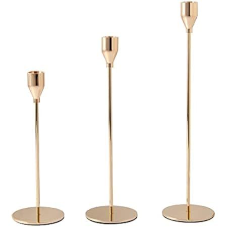 3 Pcs European Style Long-Stem Gold Brass Candle Holders, Centerpiece Table Decorative Candlestick H | Amazon (CA)