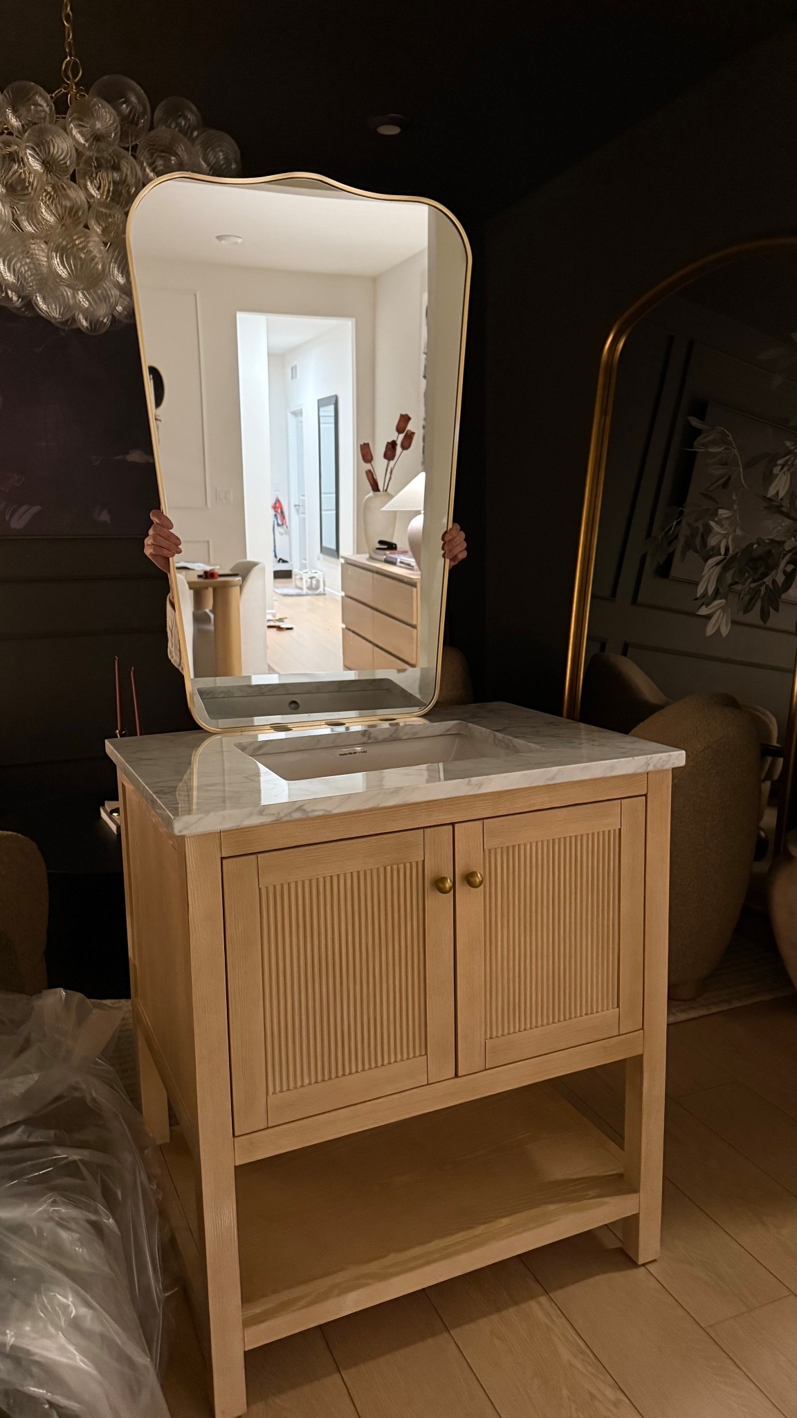 Powder room single vanity 31” vanity marble top vanity 

#LTKHome