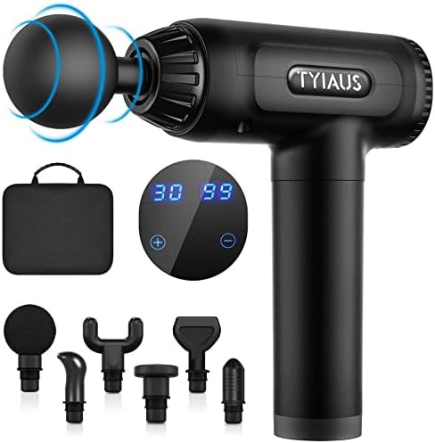 Muscle Massage Gun - TYIAUS Percussion Massager Gun Deep Tissue with 30 Adjustable Speeds and 6 H... | Amazon (US)