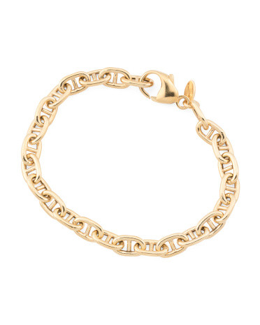 Made In Italy 18kt Gold Plated Traversino Oval Link Bracelet | TJ Maxx