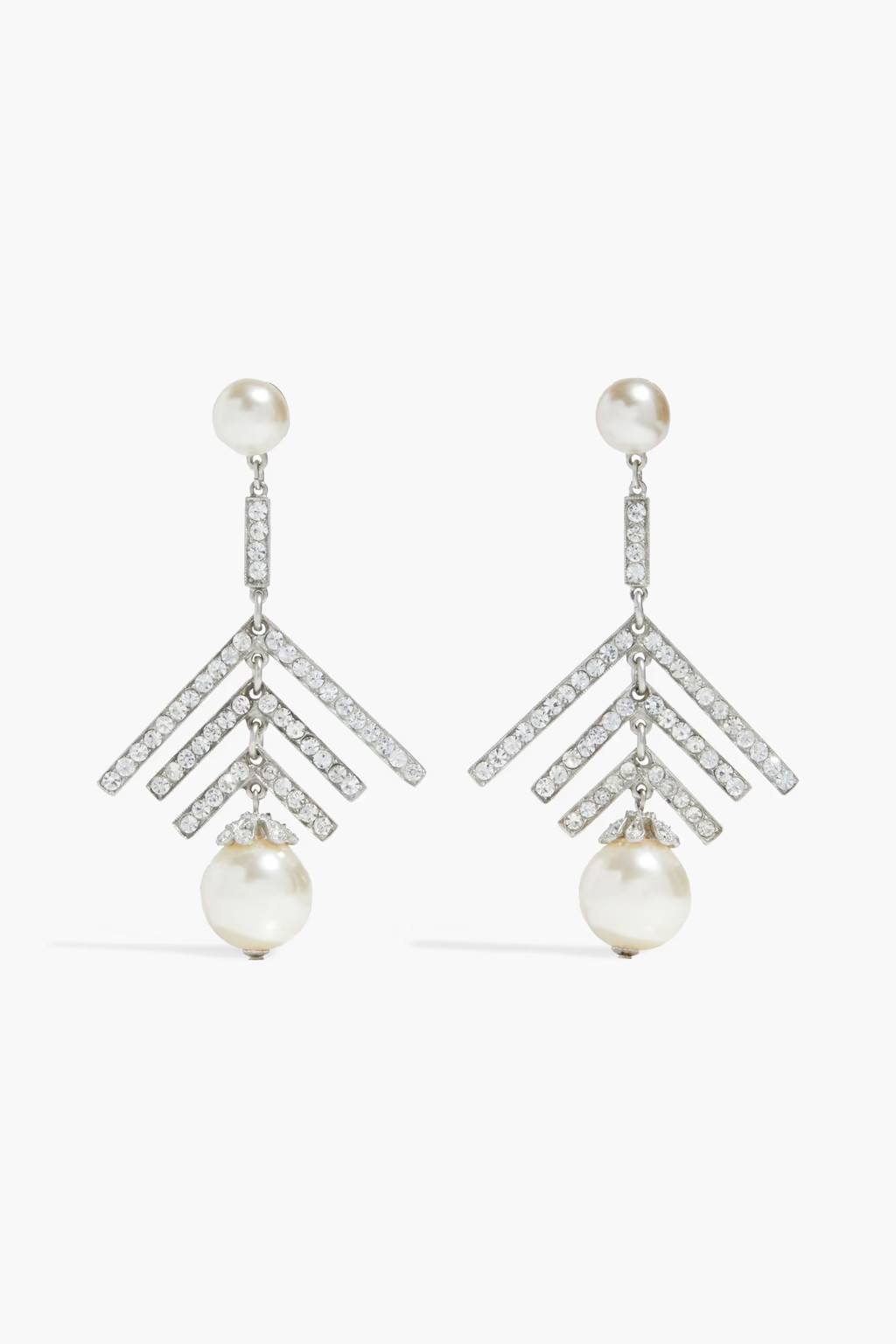 Silver Silver-tone, faux pearl and crystal earrings | Sale up to 70% off | THE OUTNET | BEN-AMUN ... | The Outnet (US and CA)