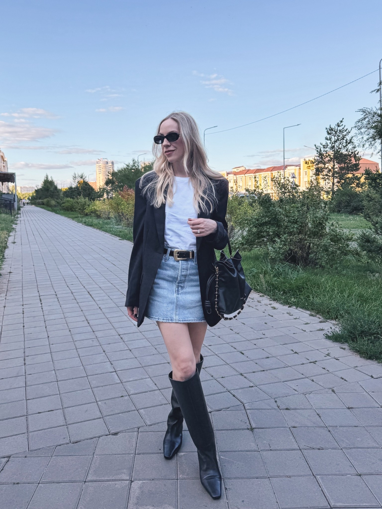 Summer to fall date night, over 40 date night, @levi denim mini skirt with blazer and boots

#LTKOver40 #LTKSeasonal #LTKSaleAlert